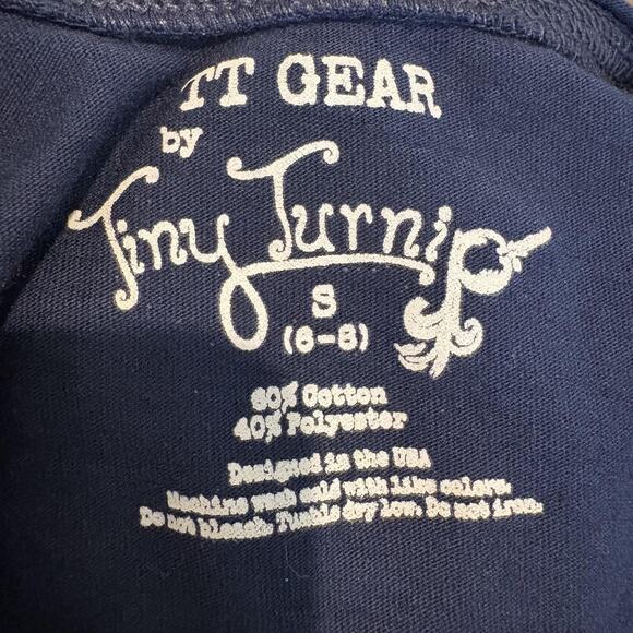 Detroit Tigers Shirt Girl Small 6-8 Blue MLB Baseball Fringe Bow Tiny Turnip Tee - Picture 2 of 9